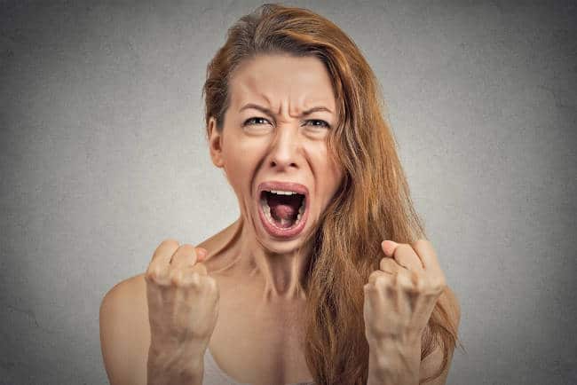 angry young woman screaming
