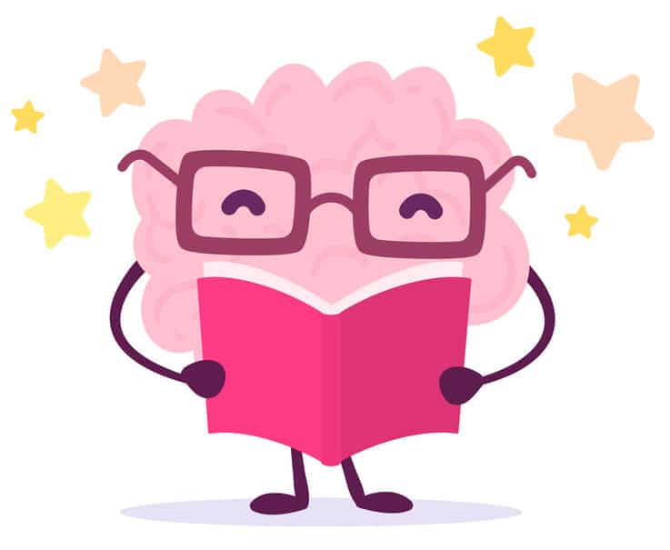 A brain reading with stars