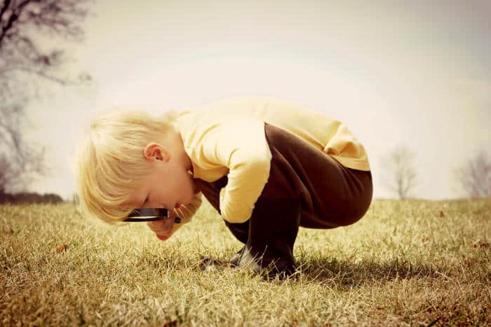 Kids spying on something