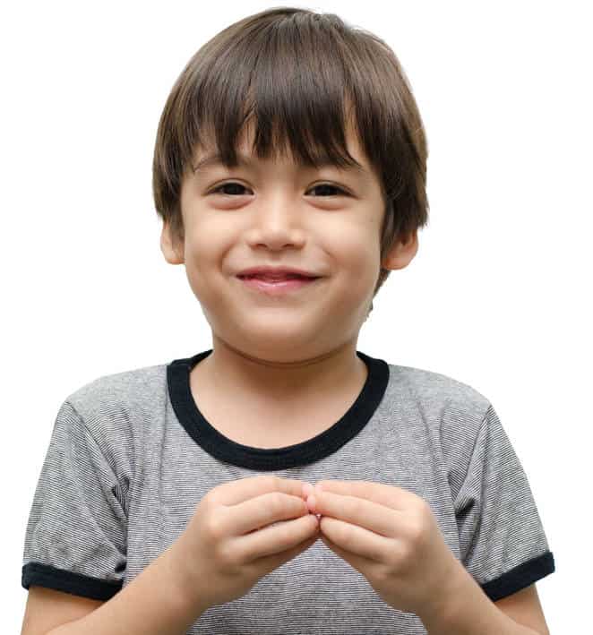 kid making more sign